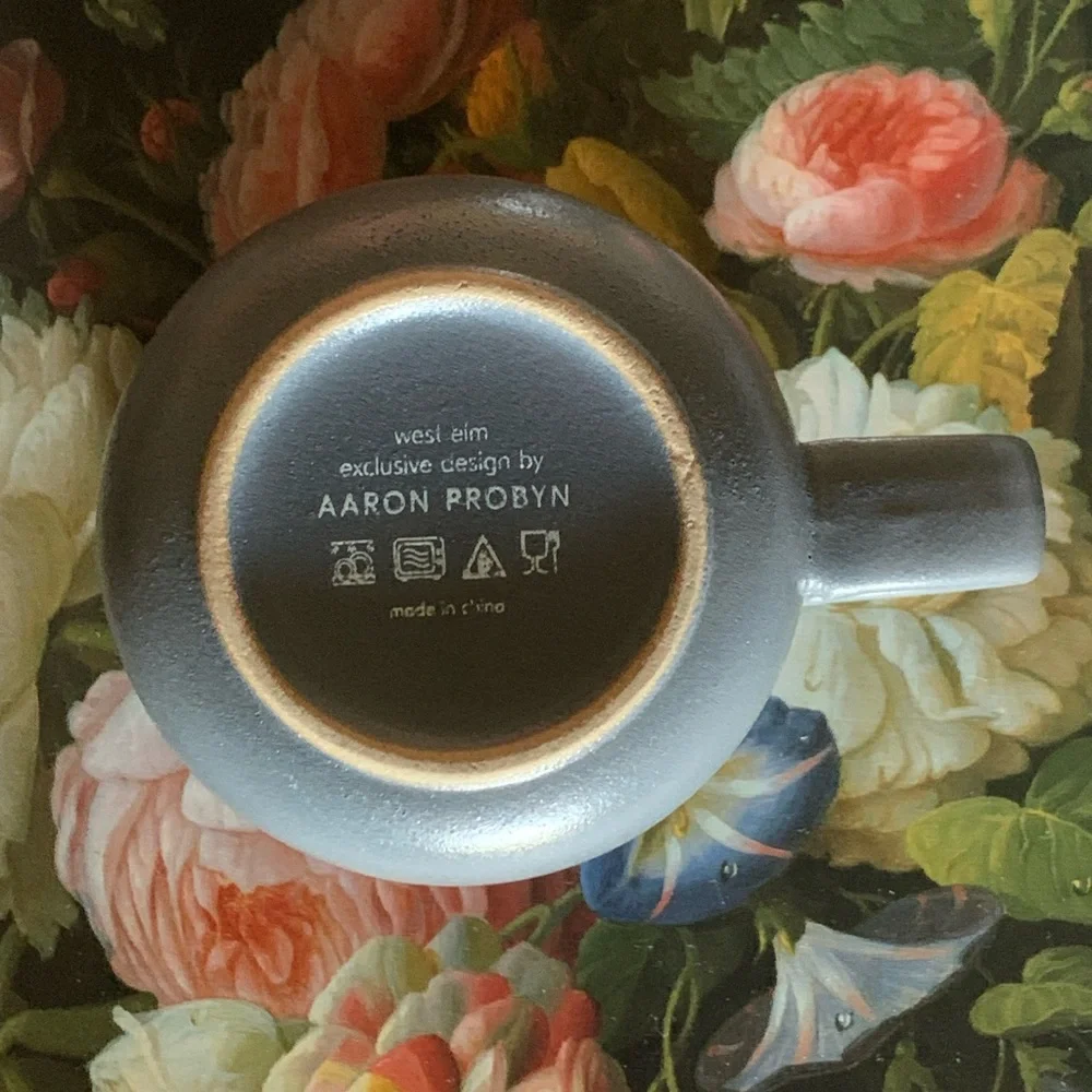 Set of Three Gray Ceramic Mugs